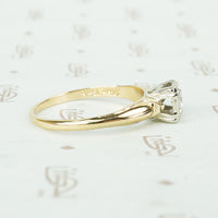 Pretty Classic Vintage 2 Tone Diamond Engagement Ring