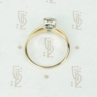 Pretty Classic Vintage 2 Tone Diamond Engagement Ring