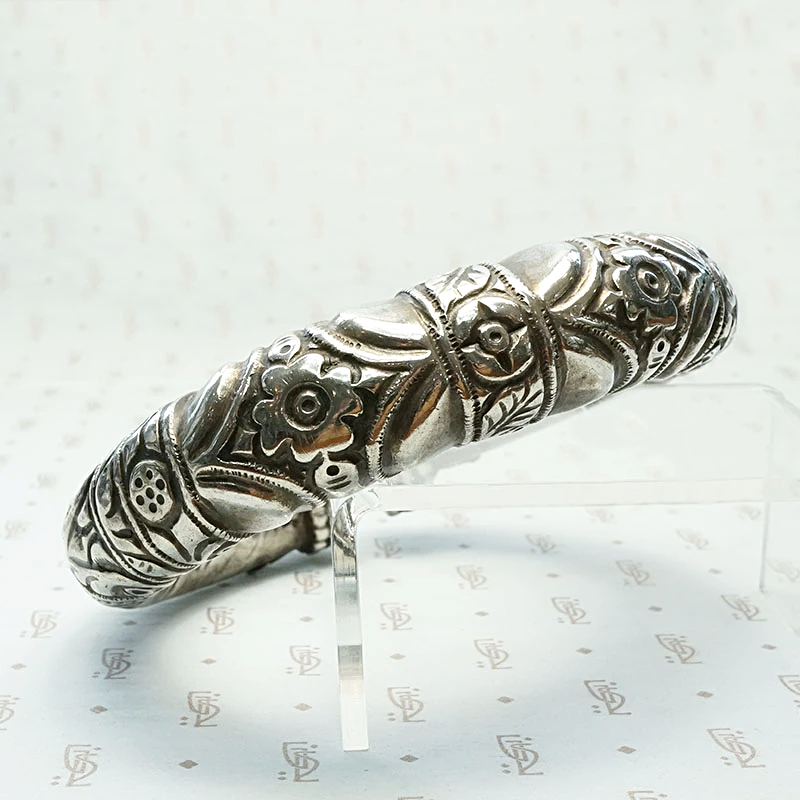 Dramatic Burmese Repoussé Bracelet