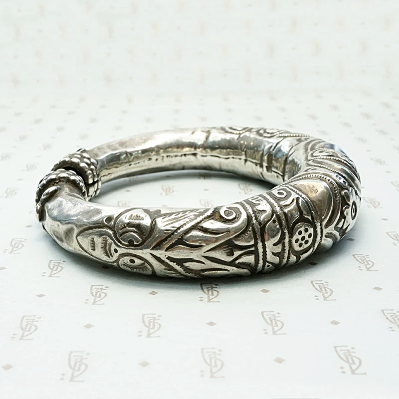 Dramatic Burmese Repoussé Bracelet