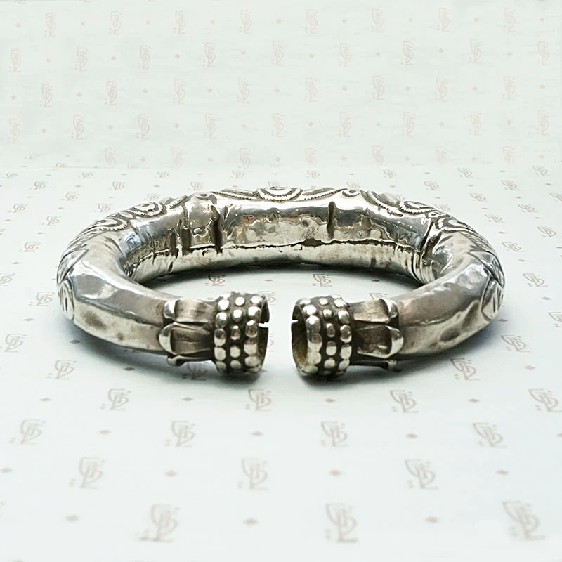 Dramatic Burmese Repoussé Bracelet