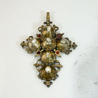 Charming Antique Silver Gilt Cross with Pearls