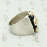 Dramatic & Graphic Two Toned Modernist Ring, side view