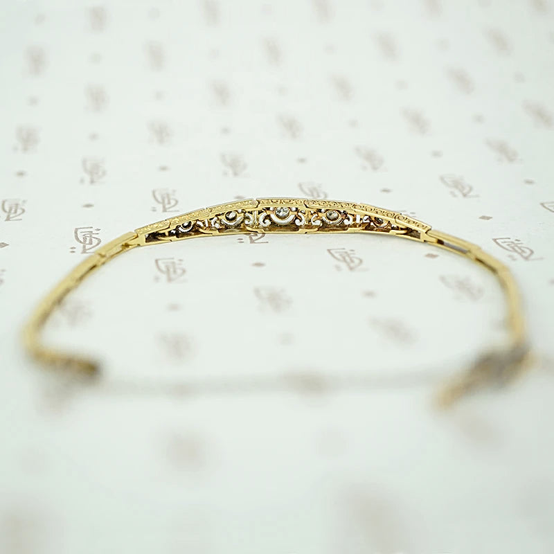 Sparkling Diamond Edwardian Panel Bracelet