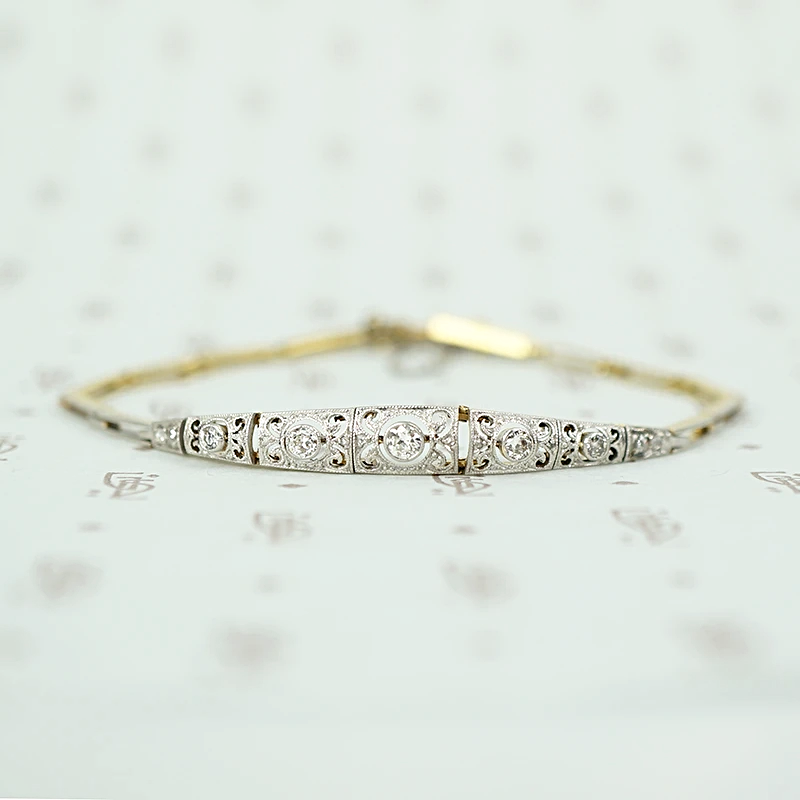 Sparkling Diamond Edwardian Panel Bracelet