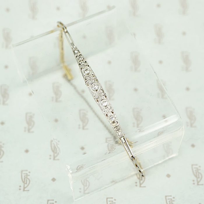Sparkling Diamond Edwardian Panel Bracelet