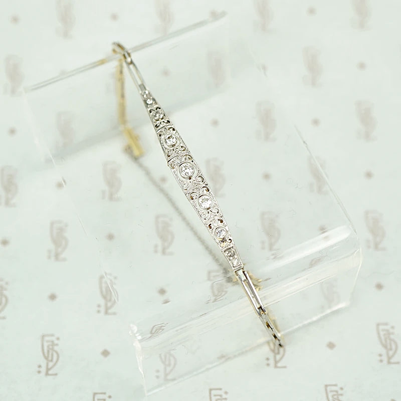 Sparkling Diamond Edwardian Panel Bracelet