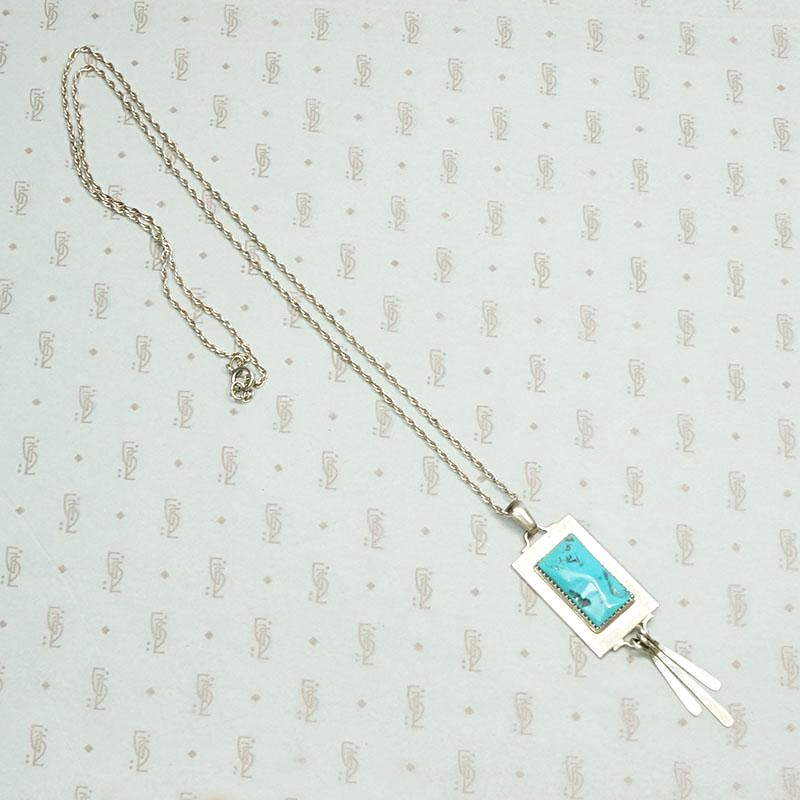 Refined Kingman Turquoise Pendant by J. Manuelito