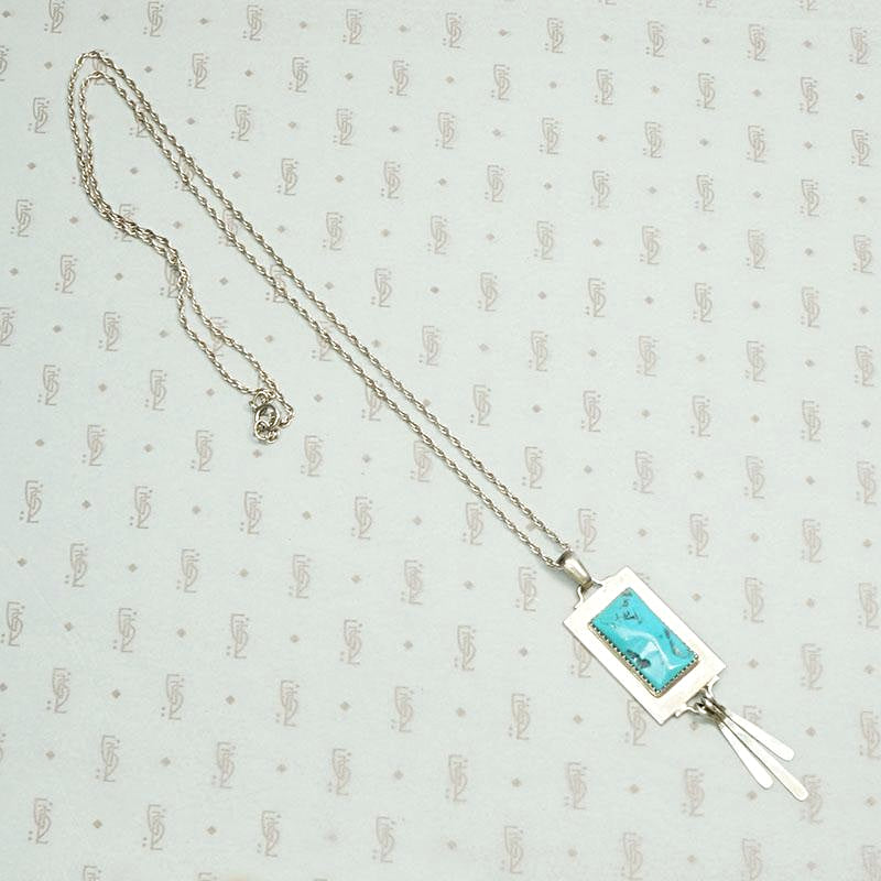 Refined Kingman Turquoise Pendant by J. Manuelito