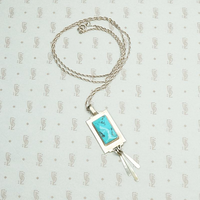 Refined Kingman Turquoise Pendant by J. Manuelito