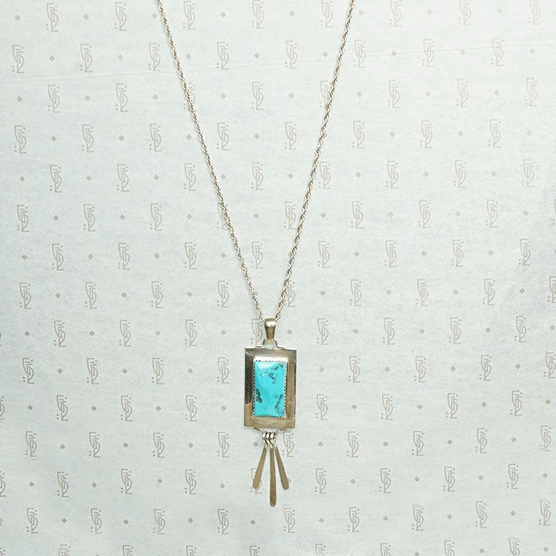 Refined Kingman Turquoise Pendant by J. Manuelito