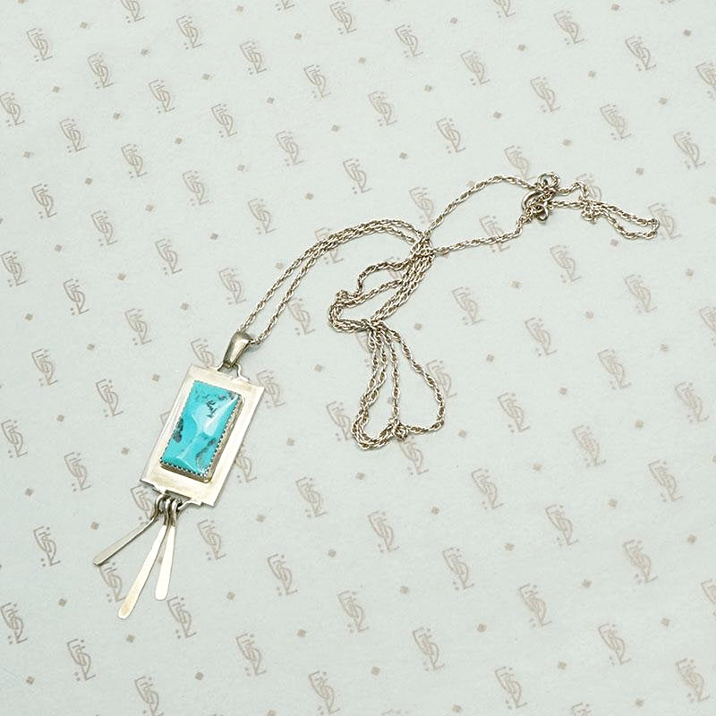 Refined Kingman Turquoise Pendant by J. Manuelito