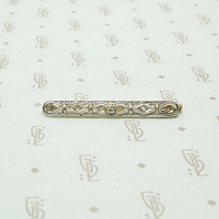 Enchanting Edwardian Bar Pin with Filigree & Diamonds