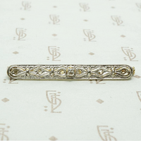Enchanting Edwardian Bar Pin with Filigree & Diamonds