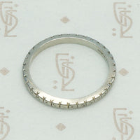 Ring of Roses Vintage White Gold Band
