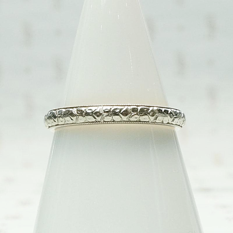 Dogwood Blossom Two Tone Wedding Band