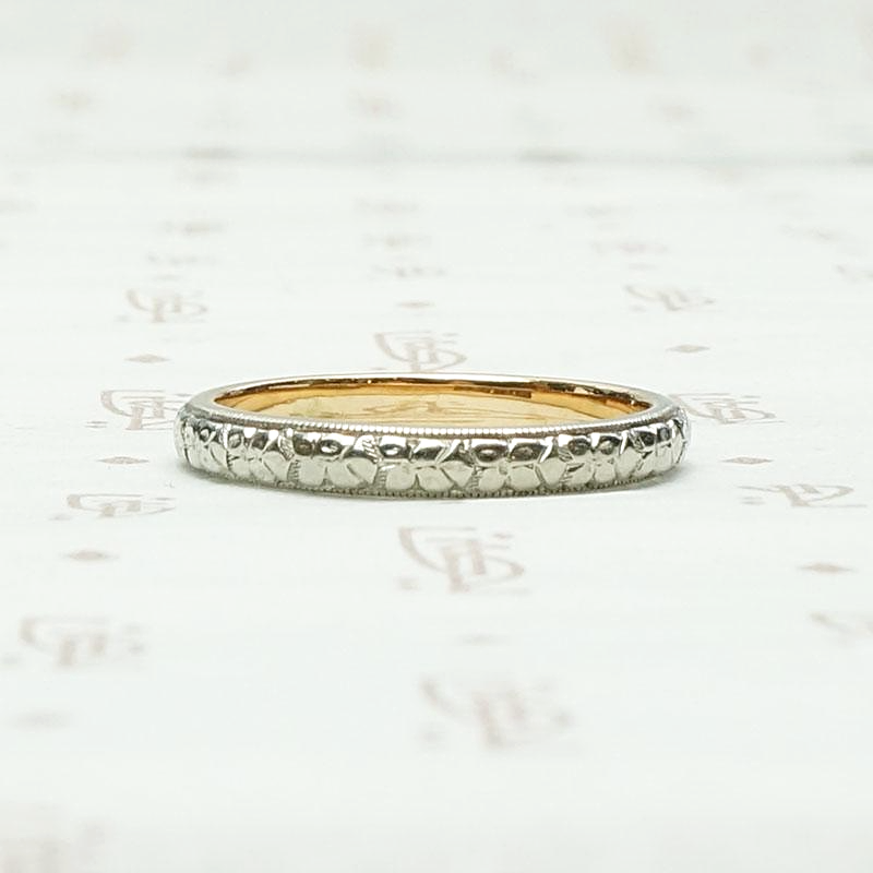 Dogwood Blossom Two Tone Wedding Band