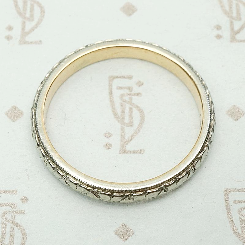 Dogwood Blossom Two Tone Wedding Band