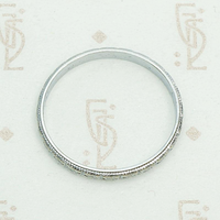 Zigzag and Flowers Otsby Barton White Gold Band, top view.