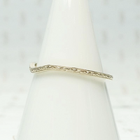 Pale Gold Curved Band Vine & Berries