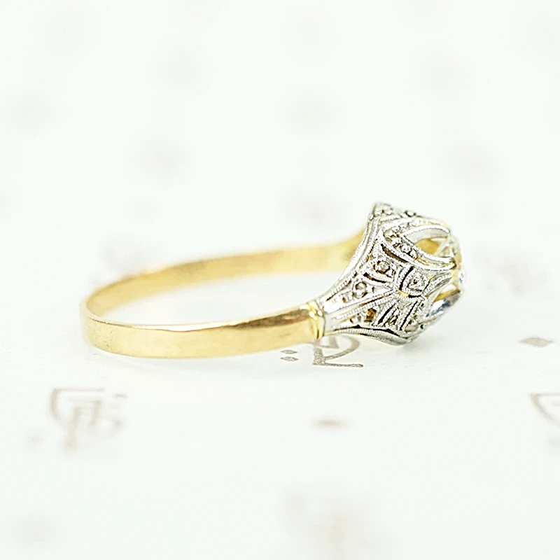 Sweet Edwardian Solitaire with Lovely Platinum Detail