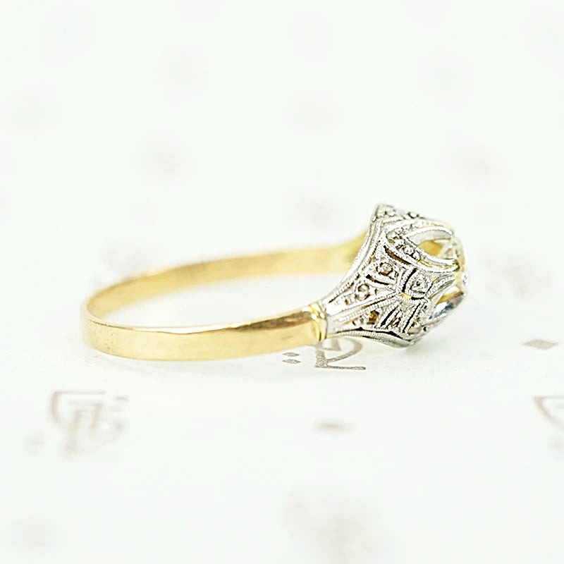 Sweet Edwardian Solitaire with Lovely Platinum Detail