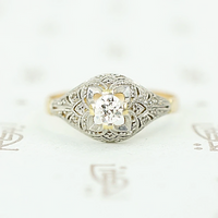 Sweet Edwardian Solitaire with Lovely Platinum Detail