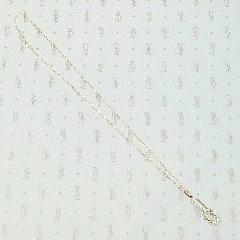 Limpid Moonstone Arts & Crafts Pendant in Gold