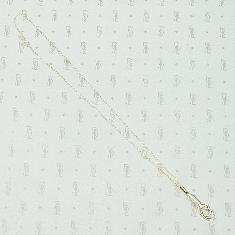 Limpid Moonstone Arts & Crafts Pendant in Gold