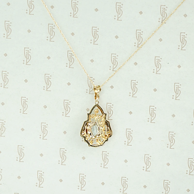 Aquamarine Dewdrop Floral Necklace