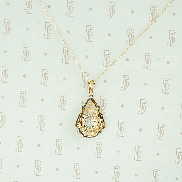 Aquamarine Dewdrop Floral Necklace