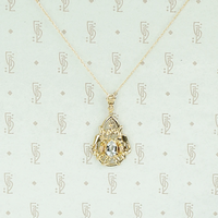 Aquamarine Dewdrop Floral Necklace