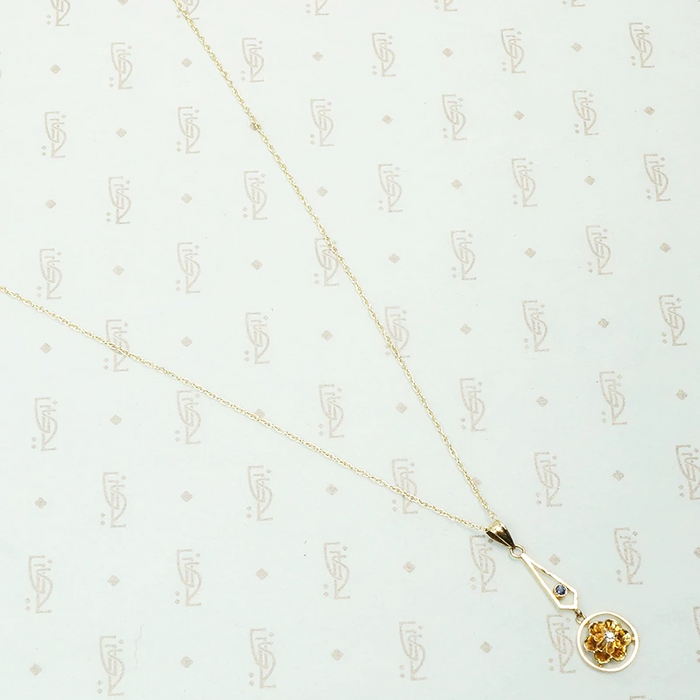 sapphire and diamond lavalier