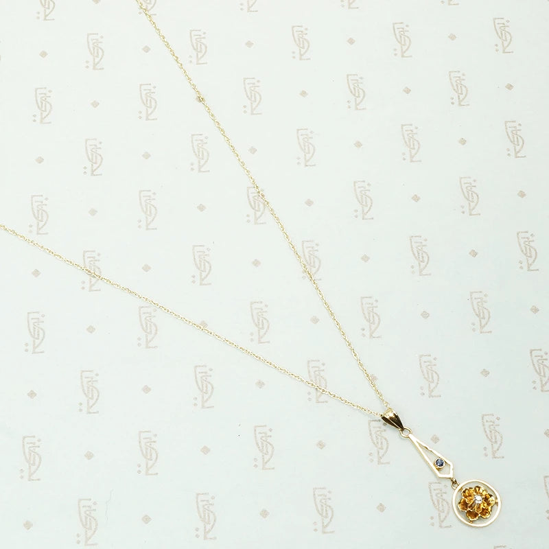 sapphire and diamond lavalier