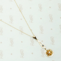 Sapphire and Diamond Gold Lavalier