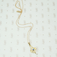 Montana Sapphire Lavalier Pendant with River Pearl