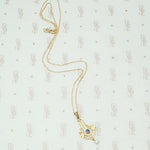 Montana Sapphire Lavalier Pendant with River Pearl