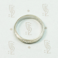 Mid Century Engraved White Gold Wedding Band