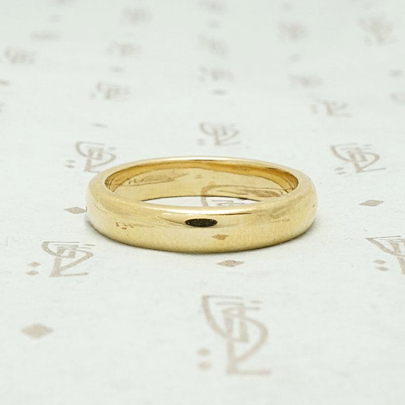 Heavy 18k Gold Band with Softly Tapered Edges