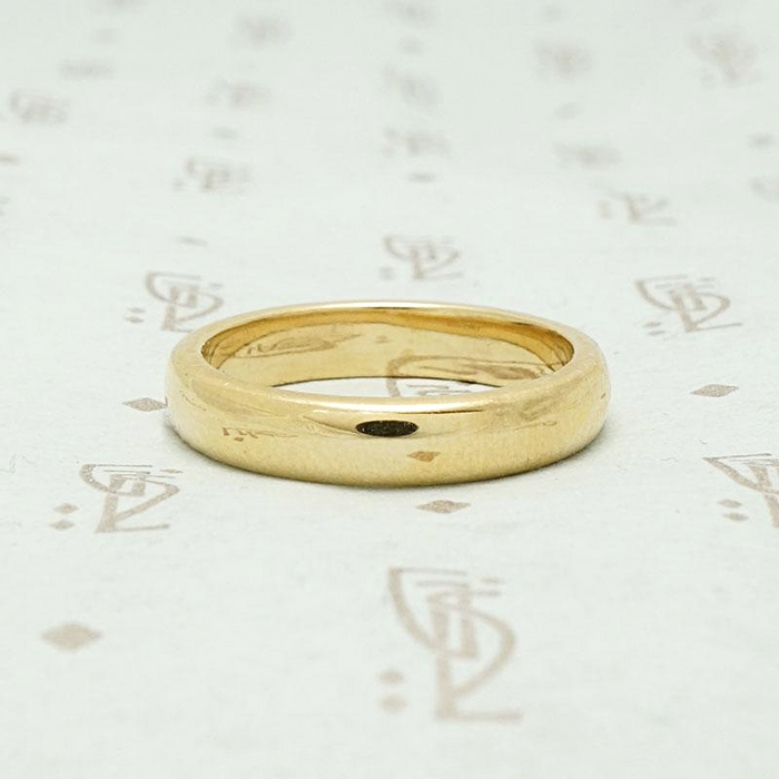 Heavy 18k Gold Band with Softly Tapered Edges