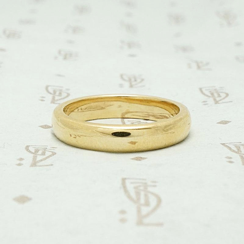 Heavy 18k Gold Band with Softly Tapered Edges