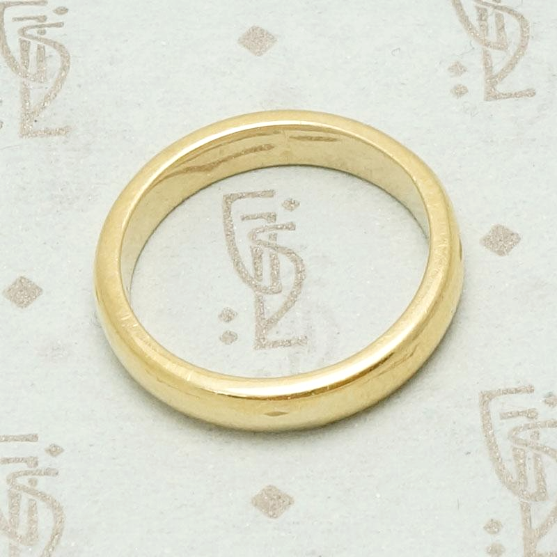 Heavy 18k Gold Band with Softly Tapered Edges