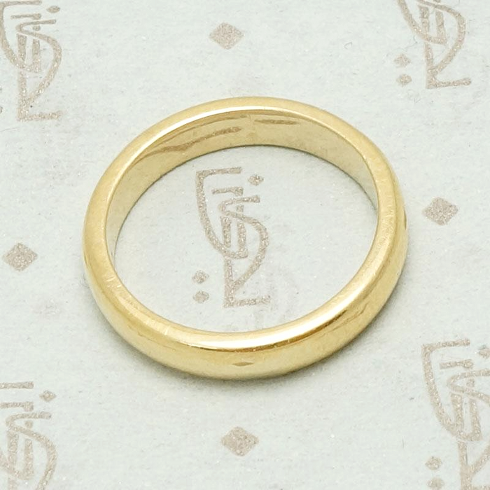 Heavy 18k Gold Band with Softly Tapered Edges