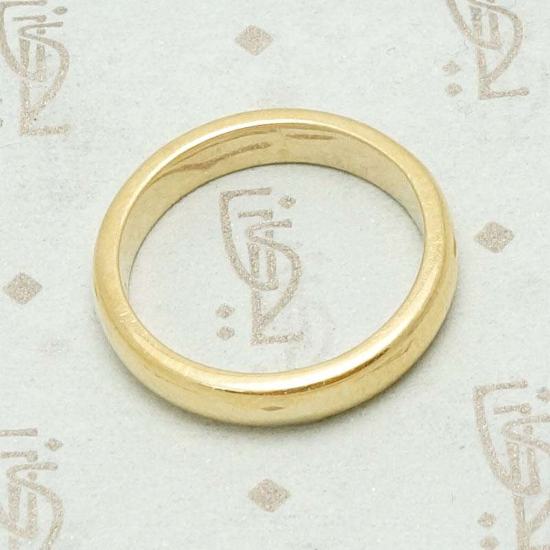 Heavy 18k Gold Band with Softly Tapered Edges