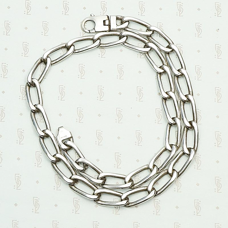 Vintage Italian Lorenzo Curb Chain Necklace