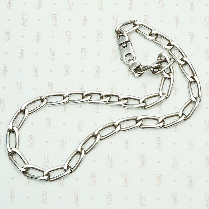 Vintage Italian Lorenzo Curb Chain Necklace