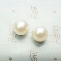 Vintage 8.9mm Creamy Pearl Stud Earrings