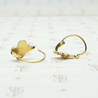 18k Gold Dogwood Flower French Earrings