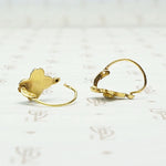 18k Gold Dogwood Flower French Earrings