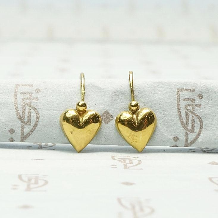 Darling French Hearts Earrings in 18k Gold